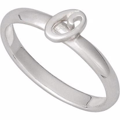 51055:158:P Sterling Silver Letter "O" Stackable Initial Ring Size 8