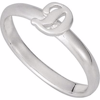 51055:112:P Sterling Silver Letter "D" Stackable Initial Ring Size 6