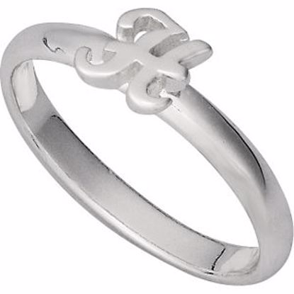 51055:129:P Sterling Silver Letter "H" Stackable Initial Ring Size 7