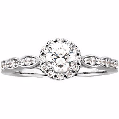 67722:229:P 14kt White Halo-Styled Engagement Ring