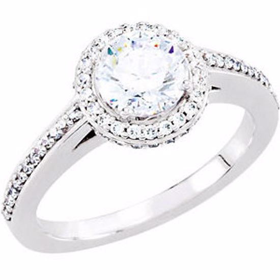 67856:124:P 14kt White 1 3/8 CTW Diamond Halo-Styled Engagement Ring 