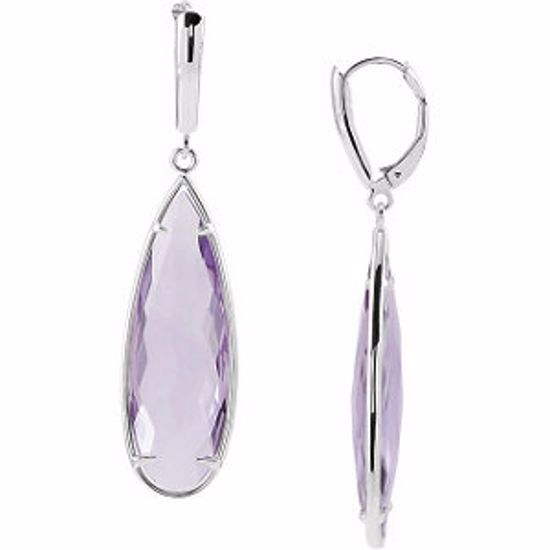 68521:115:P Quartz Lever Back Earrings