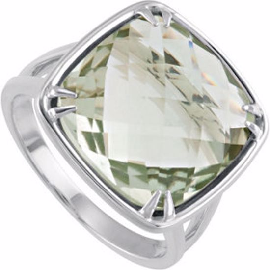 68715:1004:P 14mm Double Sided Checkerboard Green Quartz Ring