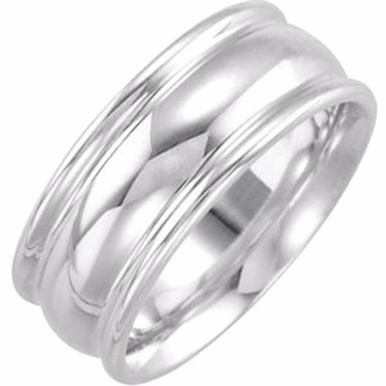 51048:104:P Sterling Silver 8mm Design Band Size 8