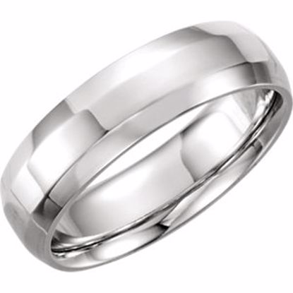 5977:107:P 10kt White 6mm Comfort-Fit Beveled Edge Band Size 8.5