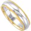 51054:107:P Sterling Silver & 14kt Yellow 6mm Comfort-Fit Band Size 7.5