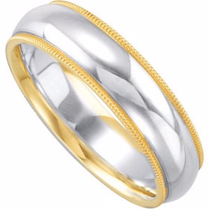 51054:121:P Sterling Silver & 14kt Yellow 6mm Comfort-Fit Band Size 14.5