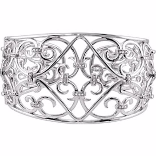 68698:100:P Filigree Scroll Cuff Bracelet