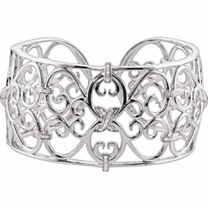 68702:100:P Filigree Scroll Cuff Bracelet