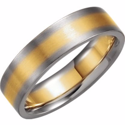 5989:156942:P 14kt Yellow & White 6mm Band Size 10.25mm