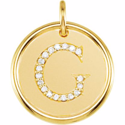 85088:1014:P 14kt Yellow 1/10 CTW Diamond Initial "G" Pendant