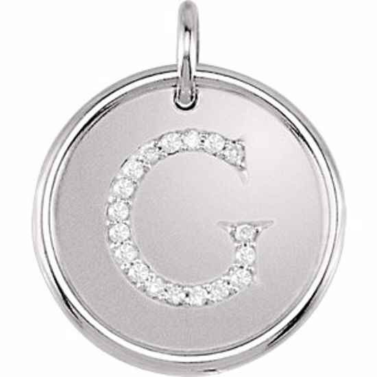 85088:1015:P Sterling Silver 1/10 CTW Diamond Initial "G" Pendant