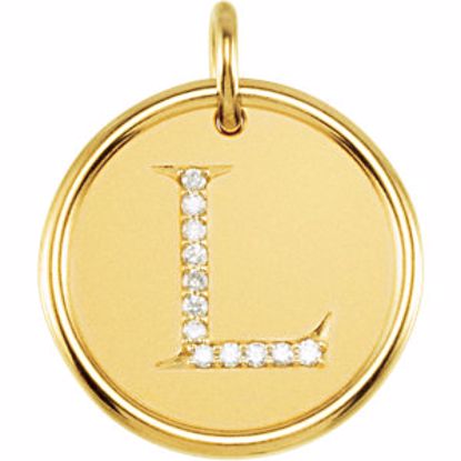 85088:1018:P 14kt Yellow .06 CTW Diamond Initial "L" Pendant