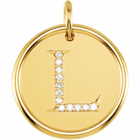 85088:1018:P 14kt Yellow .06 CTW Diamond Initial "L" Pendant