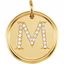 85088:1022:P 14kt Yellow 1/8 CTW Diamond Initial "M" Pendant