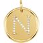 85088:1026:P 14kt Yellow 1/10 CTW Diamond Initial "N" Pendant