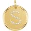 85088:1030:P 14kt Yellow 1/10 CTW Diamond Initial "S" Pendant