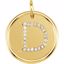 85088:1034:P 14kt Yellow 1/10 CTW Diamond Initial "D" Pendant