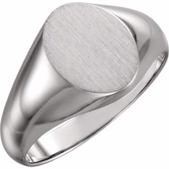 5758:174783:P Sterling Silver 10x8mm Oval Signet Ring