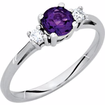68754:7257:P Amethyst & Diamond Accented Ring