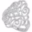 68720:1008:P Sterling Silver 1/10 CTW Diamond Scroll Design Ring Size 8