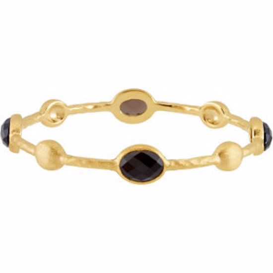 68790:101:P 8" Genuine Checkerboard Smoky Quartz Bangle Bracelet 