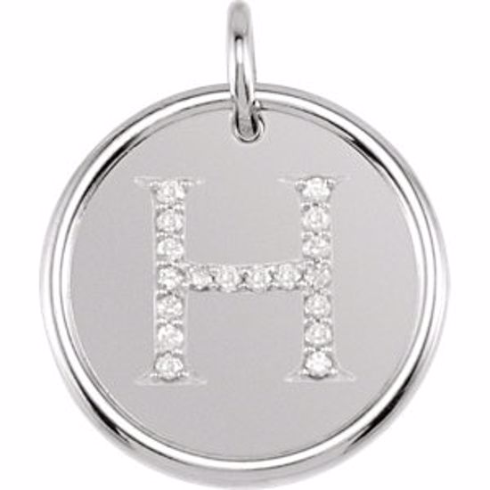 85088:1039:P Sterling Silver 1/10 CTW Diamond Initial "H" Pendant