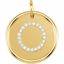 85088:1042:P 14kt Yellow 1/10 CTW Diamond Initial "O" Pendant