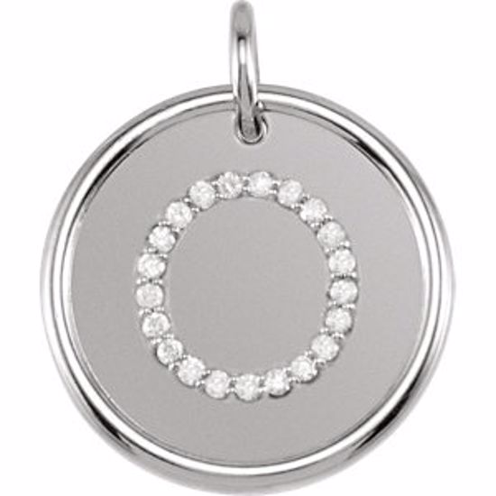 85088:1043:P Sterling Silver 1/10 CTW Diamond Initial "O" Pendant