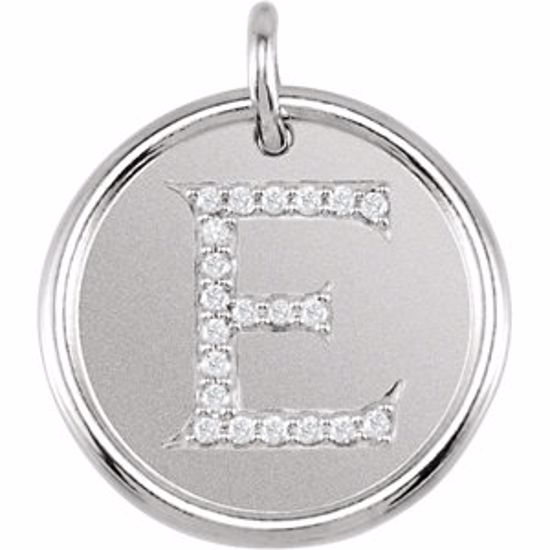 85088:1047:P Sterling Silver 1/10 CTW Diamond Initial "E" Pendant