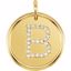 85088:1050:P 14kt Yellow 1/8 CTW Diamond Initial "B" Pendant