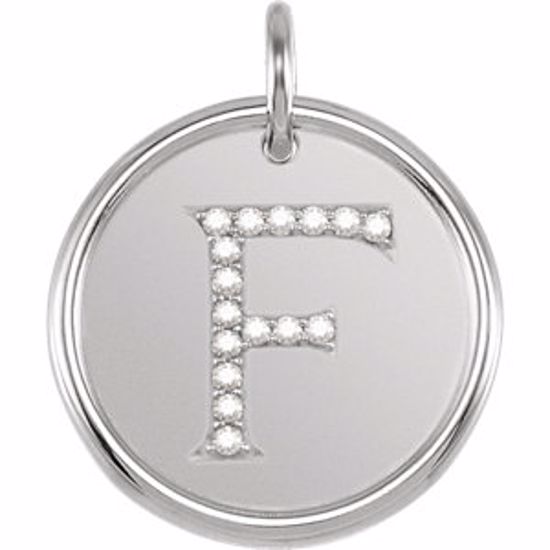 85088:1055:P Sterling Silver .08 CTW Diamond Initial "F" Pendant