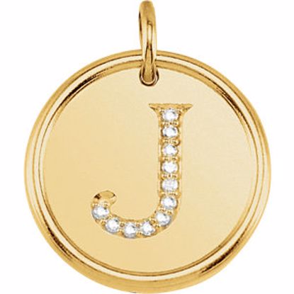 85088:1058:P 14kt Yellow .05 CTW Diamond Initial "J" Pendant