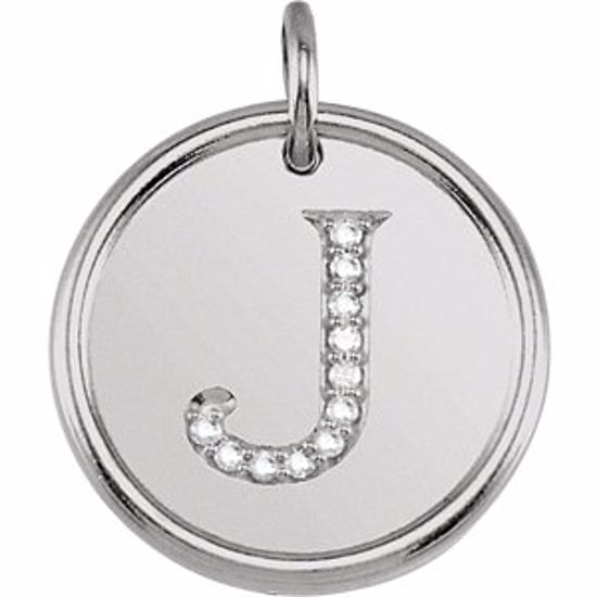 85088:1059:P Sterling Silver .05 CTW Diamond Initial "J" Pendant