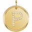 85088:1062:P 14kt Yellow 1/10 CTW Diamond Initial "P" Pendant