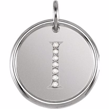 85088:1067:P Sterling Silver .04 CTW Diamond Initial "I" Pendant