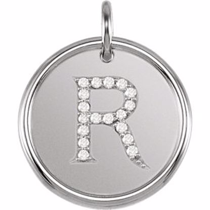 85088:1071:P Sterling Silver 1/10 CTW Diamond Initial "R" Pendant