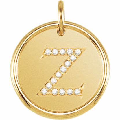 85088:1085:P 14kt Yellow .08 CTW Diamond Initial "Z" Pendant 