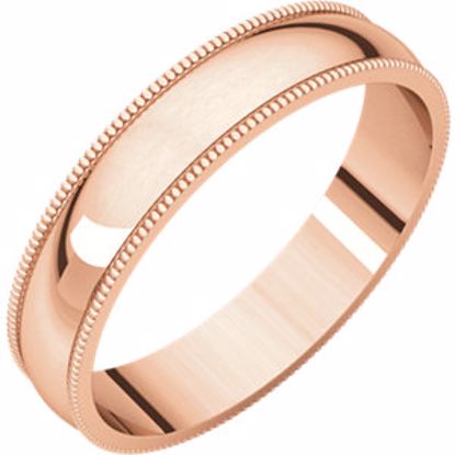 MGL7.5:138280:P 14kt Rose 4mm Light Milgrain Band