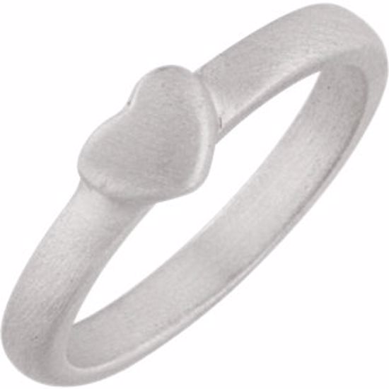 51071:101:P Sterling Silver Heart Ring with Matte Finish Size 7