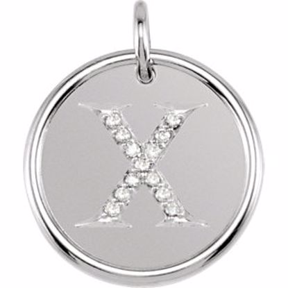 85088:1094:P Sterling Silver .06 CTW Diamond Initial "X" Pendant