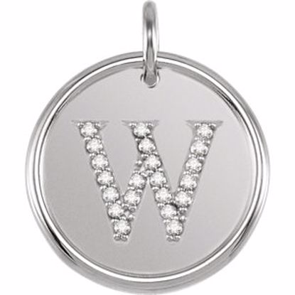 85088:1098:P Sterling Silver 1/10 CTW Diamond Initial "W" Pendant