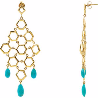 68859:101:P 18kt Vermeil Turquoise Chandelier Earrings