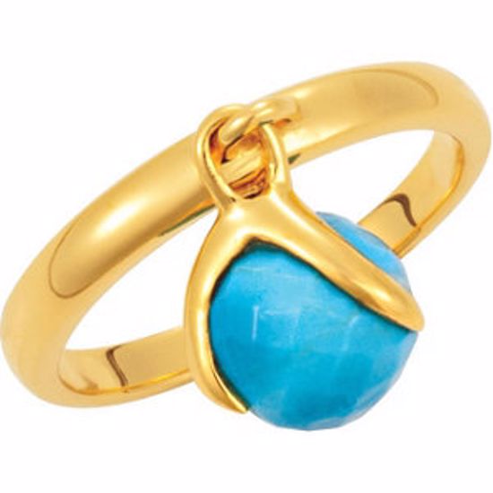 68850:105:P 18kt Yellow Vermeil Turquoise Ring Size 8
