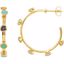 68857:100:P 18kt Yellow Vermeil Multi-Gemstone Hoop Earrings