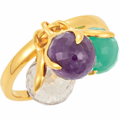 68850:116:P 18kt Yellow Vermeil Multi-Gemstone Ring Size 7