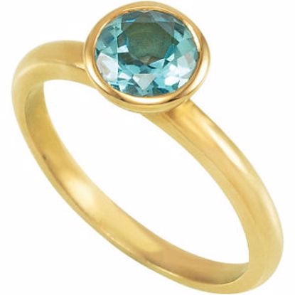 68887:108:P 18kt Yellow Vermeil Swiss Blue Topaz Stackable Ring Size 8