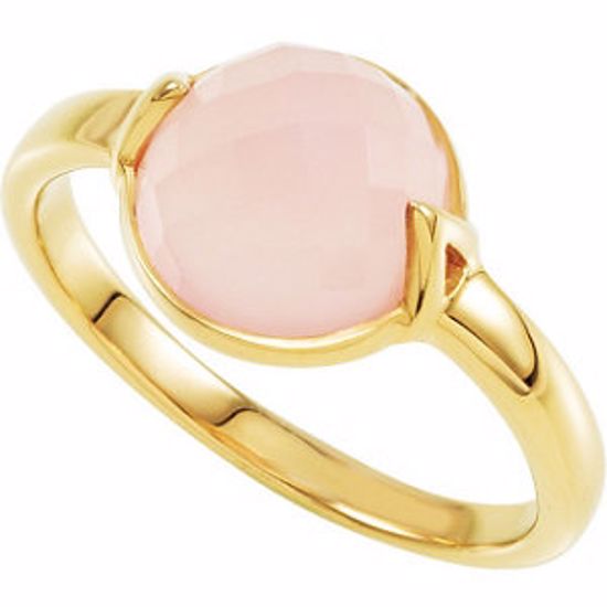 68888:105:P 18kt Yellow Vermeil Rose Chalcedony Stackable Ring Size 8