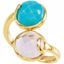 68889:102:P 18kt Yellow Vermeil Amethyst & Turquoise Ring Size 6