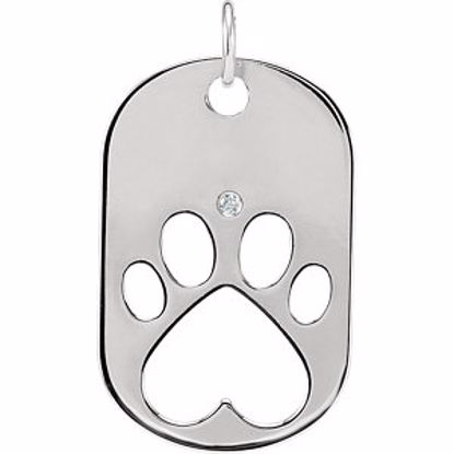 68792:108:P 14kt White 32x20.6mm .02 CTW Diamond Dog Tag with Packaging